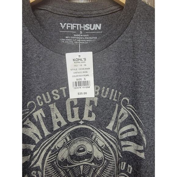 Fifth Sun Motorcycle Graphic Tee Mens Small T Shirt Vintage Iron Black - Picture 8 of 9